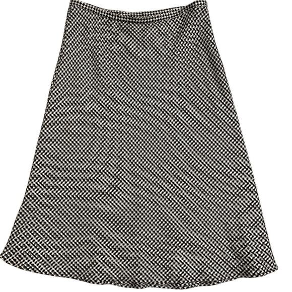 Charter Club Black White Houndstooth Wool Blend A-Line Skirt Women’s 18W Lined - Picture 1 of 5